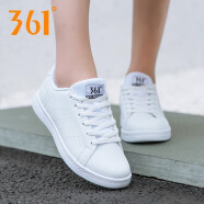 361度361女鞋板鞋夏季新款时尚休闲鞋耐磨低帮运动小白鞋滑板鞋R 361度白/银白色 35