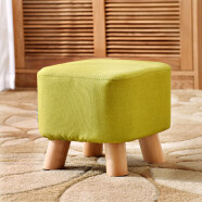 家逸 换鞋凳时尚方凳 实木矮凳 创意穿鞋凳 沙发凳 布艺凳方墩 绿色
