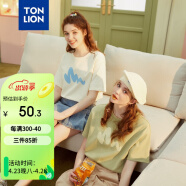 唐狮（TonLion）2023短袖T恤女半袖体恤chic宽松上衣 米白 M 