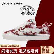 LIGHTNING X STORM毕加索画作联名闪电男女鞋子复仇风暴小香风面包鞋增高情侣滑板鞋 葡萄红 38
