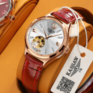 KASSAW 生日礼物 瑞士认证卡梭名表女士手表机械表女全自动腕表红色防水 K990L轻奢玫白（鉴定证书）