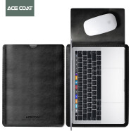 ACECOAT牛皮电脑包适用苹果Macbook Pro14内胆包Air13.3英寸联想16小米保护套 黑色 Pro14.2英寸（2021）