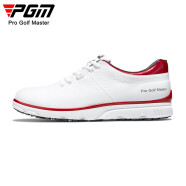 PGM高尔夫球鞋男士 旋钮鞋带 夏季运动鞋golf防水超迁防侧滑鞋钉 XZ277-白红色【鞋带】 39码