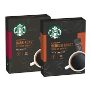 星巴克（Starbucks）星巴克咖啡粉 美国进口VIA即溶纯黑咖啡粉免煮速溶咖啡 中度烘培*1+深度烘培*1