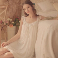 俞兆林公主睡裙女夏季冰丝宫廷睡衣甜美性感蕾丝吊带短袖家居服