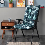 自力折叠躺椅便携老人椅家用靠椅办公电脑椅子户外休闲桌椅套装沙滩椅 折B黑色+绿色枫叶