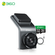 360行车记录仪 G300  高清夜视 无线测速电子狗一体 黑灰色+32G卡+降压线套餐