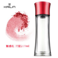 凯霖女神杯双层玻璃杯水杯便携花茶杯过滤泡茶杯子随身杯加厚茶水分离 大红色双层200ml节日限量版