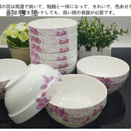 10个装景德镇家用饭碗 10个装景德镇家用米饭碗陶瓷碗单个吃饭碗餐具碗碟SN7948 4.5英寸护边碗滨海花语10个