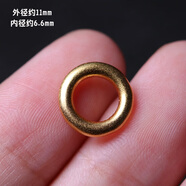 京城一品堂 925银镀金素圈云纹跑环圆环小卡环钥匙扣文玩星月手串项链配饰 素圈A 内径约6.6mm