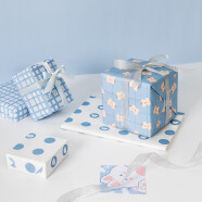 TaTanice礼品包装纸 情人节礼物包装纸鲜花纸DIY手工纸生日礼物 蓝色波点