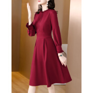AEMAPE法式红色连衣裙高级感女装2024新款夏季季高端宴会气质 酒红色  L 100-115斤