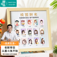墨斗鱼木质相框摆台成长记录组合照片证件照创意宫格横竖可摆时光纪念册