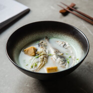 INSCRIPTION 日式陶瓷拉面碗创意窑变家用特色餐厅手绘大汤碗大容量菜碗 蓝绿粗点黑