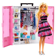 芭比(Barbie)女孩礼物芭比娃娃套装时尚玩具换装娃娃过家家玩具-芭比娃娃之时尚衣橱GBK12