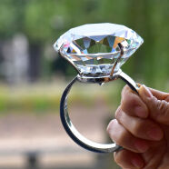 水晶超大钻戒玩具仿真假钻石戒指夸张道具模型求婚女神母节礼品88 80钻+环 送礼品盒子