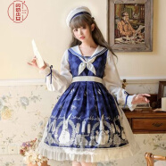 洛丽塔2020秋款萝莉塔厂原创设计日系洋装公主裙女学生学院风连衣裙女Lolita 长袖海军领 均码