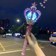 贝智鹿魔仙女王权杖巴啦啦小魔仙的魔法棒爱莎公主发光音乐玩具女孩礼物 包装精美 当天质量问题包退