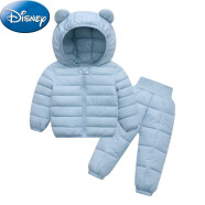 迪士尼（Disney）安阳童装儿童羽绒服免洗耐脏小孩冬装衣服宝宝轻薄儿童羽绒外套男 浅蓝色（套装） 80cm