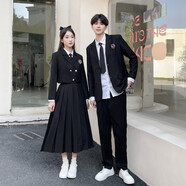 圣洛锋 班服春季初中日系JK服学院dk风毕业照西装高中演出服合唱服套装 女长袖+西装+百褶长裙+黑领带 M