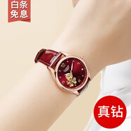 KASSAW 卡梭名表真钻表瑞士女士手表机械表女品牌十大腕表防水生日礼物 K910L勃艮第红（鉴定证书）