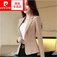 皮尔卡丹（pierre cardin） 2025新款韩版休闲修身上衣小西装外套女夏东季装女士式西服 519#卡其色 L_建议95-110斤
