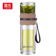 富光 泡茶师系列玻璃杯 双层透明玻璃水杯茶水分离杯商务办公泡茶杯子