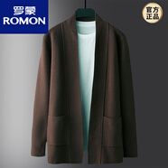 罗蒙（ROMON）秋季中长款开衫毛衣男韩版潮流针织衫个性薄外套男士青年线衣外穿 8859咖啡 XL