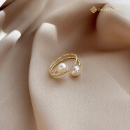 CHOMELTINEE珍珠戒指女韩国新款礼物个性简约时尚轻奢小众精致开口食指 珍珠戒指开口