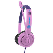 电音（DANyiN） 单/双插孔耳机耳麦 头戴式游戏耳麦单插孔笔记本手机平板单插耳机 电音326粉紫色单插孔