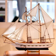 室内（Snnei）仿真木质帆船模型摆件 一帆风顺小木船装饰 生日礼物毕业纪念品 《 甜蜜号》50cm简单拼装