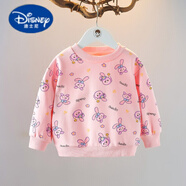 迪士尼（Disney）儿童打底衫女童长袖t恤宝宝秋装上衣纯.棉洋气春秋2025年新款韩版 粉红色 66