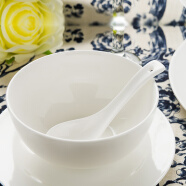 隆达骨瓷陶瓷餐具 家用米饭碗 中式简约大容量面碗 纯白 纯白4.5英寸澳碗 2只装