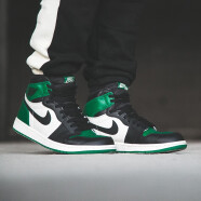 耐克（NIKE）AIR JORDAN 1男女鞋情侣款AJ1高帮篮球鞋 575441-555088-302黑绿脚趾 35.5