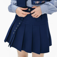 森女部落朱迪尼克原创潮酷马甲短袖衬衫学院风穿搭2023 深蓝色半裙（单品） S
