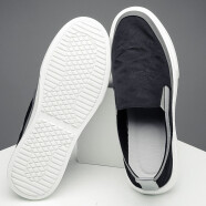 步莱恩（BULAIEN）夏季新款老北京布鞋男士休闲鞋子一脚蹬懒人轻便透气冰丝布乐福鞋 黑色 40 皮鞋码
