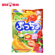 悠哈（UHA）日本奈良进口软糖 橡皮糖 普超 水果味 90g