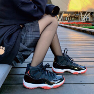 耐克（NIKE）aj11男鞋女鞋  Air Jordan 11 25周年黑银大魔王 黑红 复古篮球鞋 378038/378037-061 黑红白季后赛 42