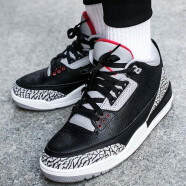 耐克（NIKE）耐克（NIKE）男女鞋 AIR JORDAN AJ3休闲运动舒适减震篮球鞋 854262-854261-001 黑水泥 35.5