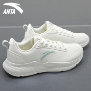 安踏（ANTA）透气运动鞋男鞋2024春季网面新款黑色训练体测跑步鞋子男 -7象牙白/白灰绿 43