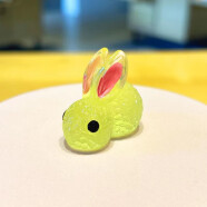米聆微景观装饰摆件可爱动物卡通发光彩色小兔子夜光萌兔园艺植物树 黄色（2个装）