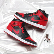 耐克（NIKE）【尖货】男女鞋Air Jordan mid aj1情侣新款运动休闲板鞋篮球鞋 554725/554724-074 黑红 37.5 GS