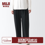 无印良品（MUJI） 女式 弹力起毛 抽褶宽版裤 休闲裤裤子长裤春秋女款BEN05C2A 深灰色 XS  (150/58A)