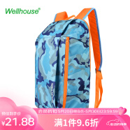 WELLHOUSE背包 户外双肩包儿童学生包旅行包徒步包男女休闲包 迷彩蓝色