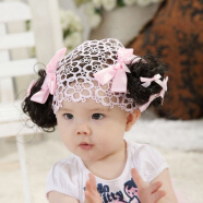 韩版儿童发带宝宝假发头饰帽子头花女婴儿发箍公主0-1-2-3岁 蝴蝶飞飞 0-6个月