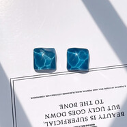 奉希老凤凰孟加拉赤金店款多瑙河独特蓝紫色耳钉女适合夏天的耳 深蓝之恋-耳针款(S92老凤祥同款