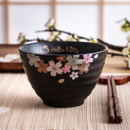 HELLO KITTY（凯蒂猫）HelloKitty陶瓷碗碟餐具套装家用日式樱花螺纹碗餐盘子自由组合装 4.5英寸樱花饭碗（单个装）