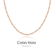 Colaivkloia情侣款项链男女玫瑰金简约锁骨链白金色钛钢蛇骨链生日礼物送女友 XL123玫瑰金O字链50-55可调节