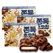 青佑巧克力曲奇麻薯夹心打糕 韩国进口 下午茶甜品休闲零食 巧克力味90g*3盒