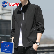 TIRE联名NASA官方外套男夏季新款男装夹克商务休闲春秋免烫抗皱上衣服 9980黑色不加绒 2XL（偏小，建议130-145斤）